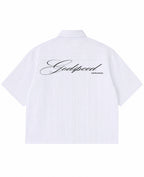 Blue Striped Oxford Boxy Shirt Back Design
