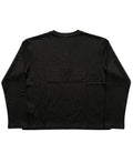 Black Henley waffle knit Back Design