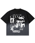 Black Ombré Wash Boxy Fit T-shirt Front Design
