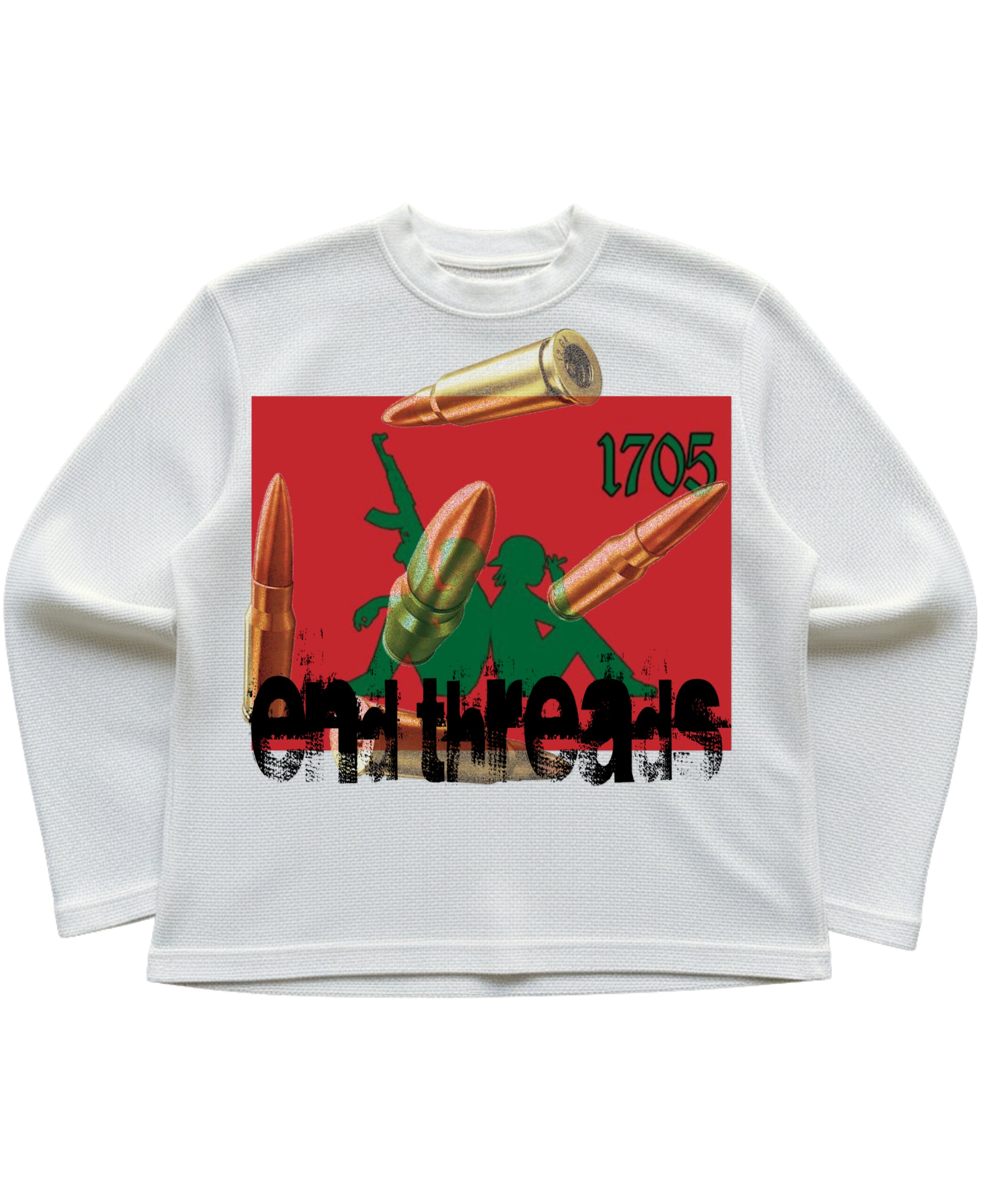 Off-white waffle knit oversized full-sleeve Front Design