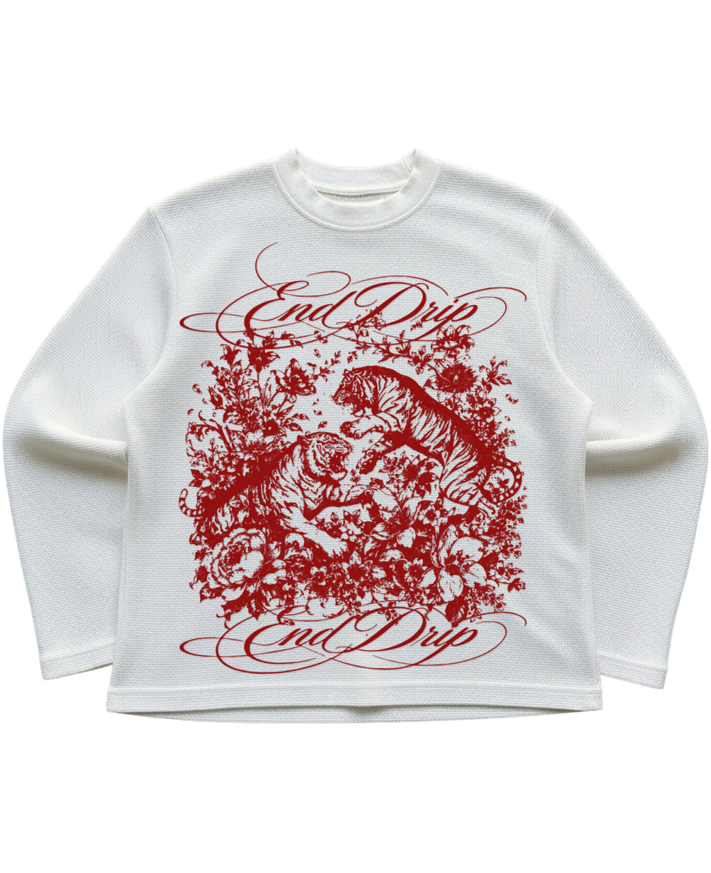 Off-white waffle knit oversized full-sleeve Front Design