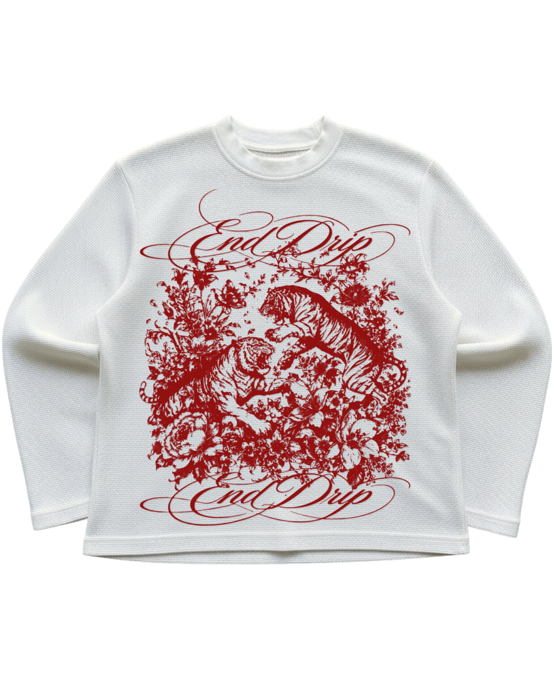 Off-white waffle knit oversized full-sleeve Front Design