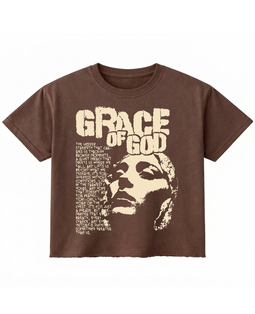 Brown Boxy Fit T-shirt Front Design