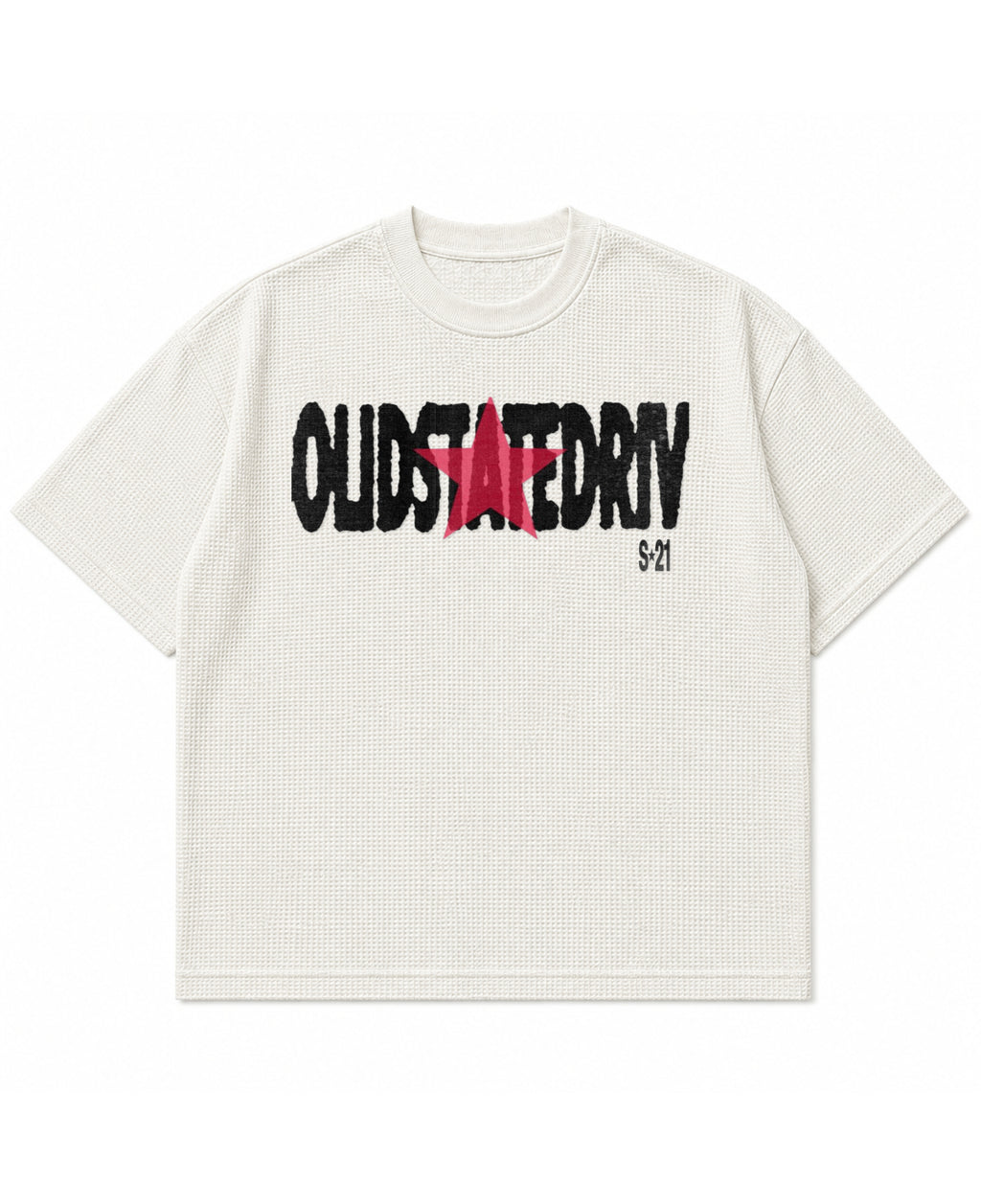Off-white waffle boxy fit Front Design