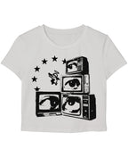 White Baby Tee Front Design
