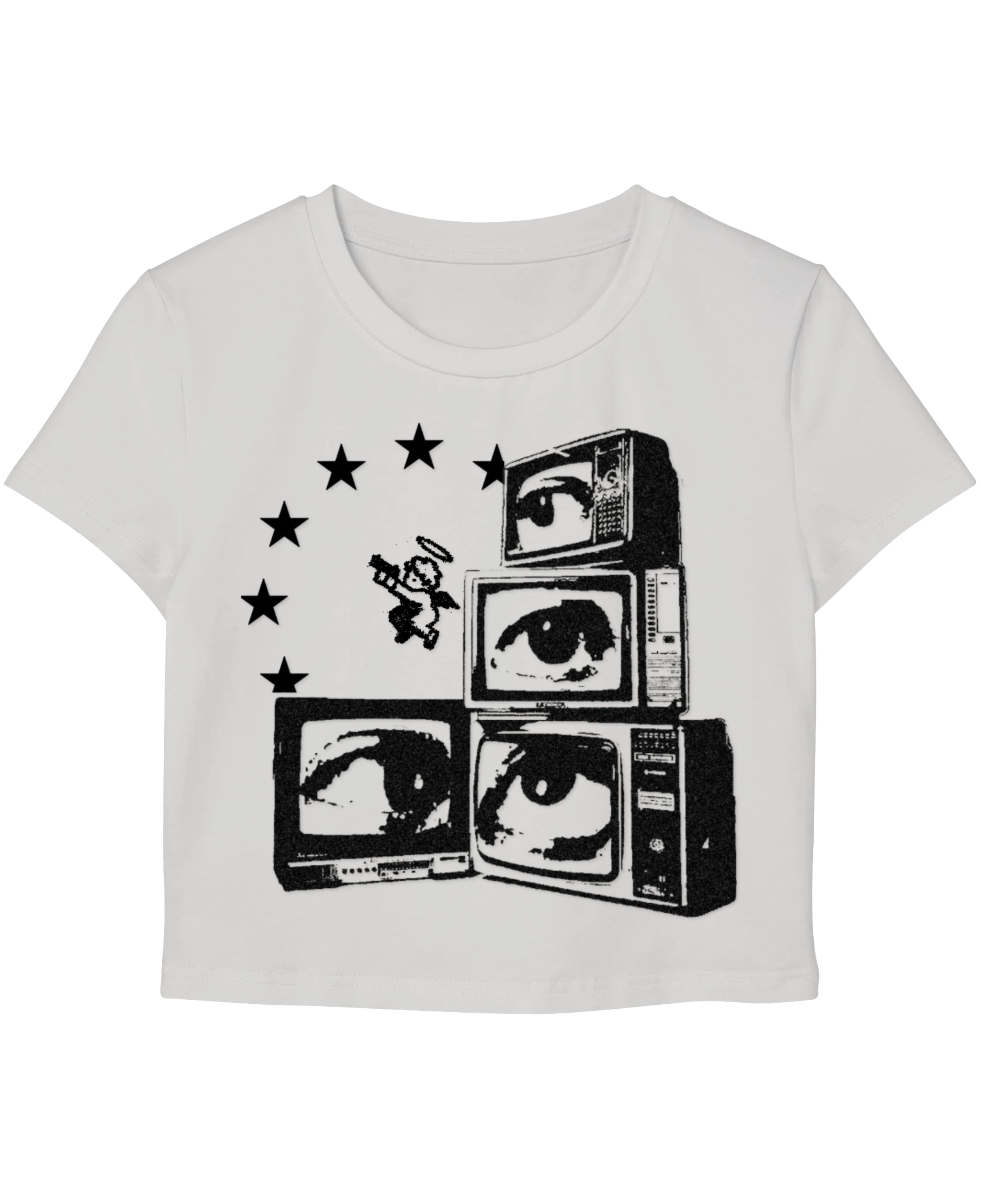 White Baby Tee Front Design