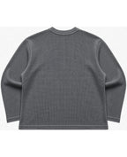 Acidwash waffle knit oversized full-sleeve Back Design